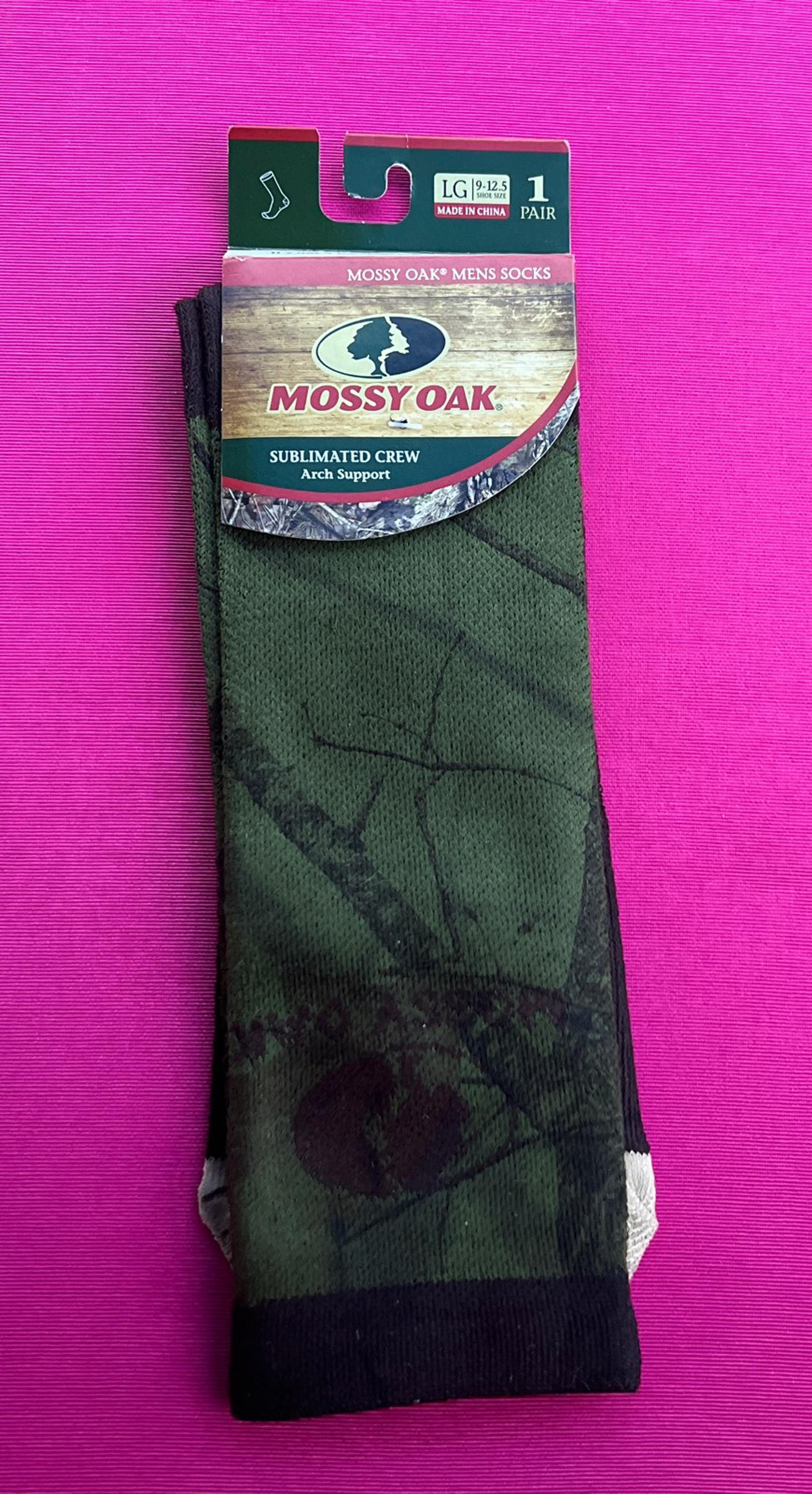 Mossy Oak Mens Socks Sublimated crew Arch Support