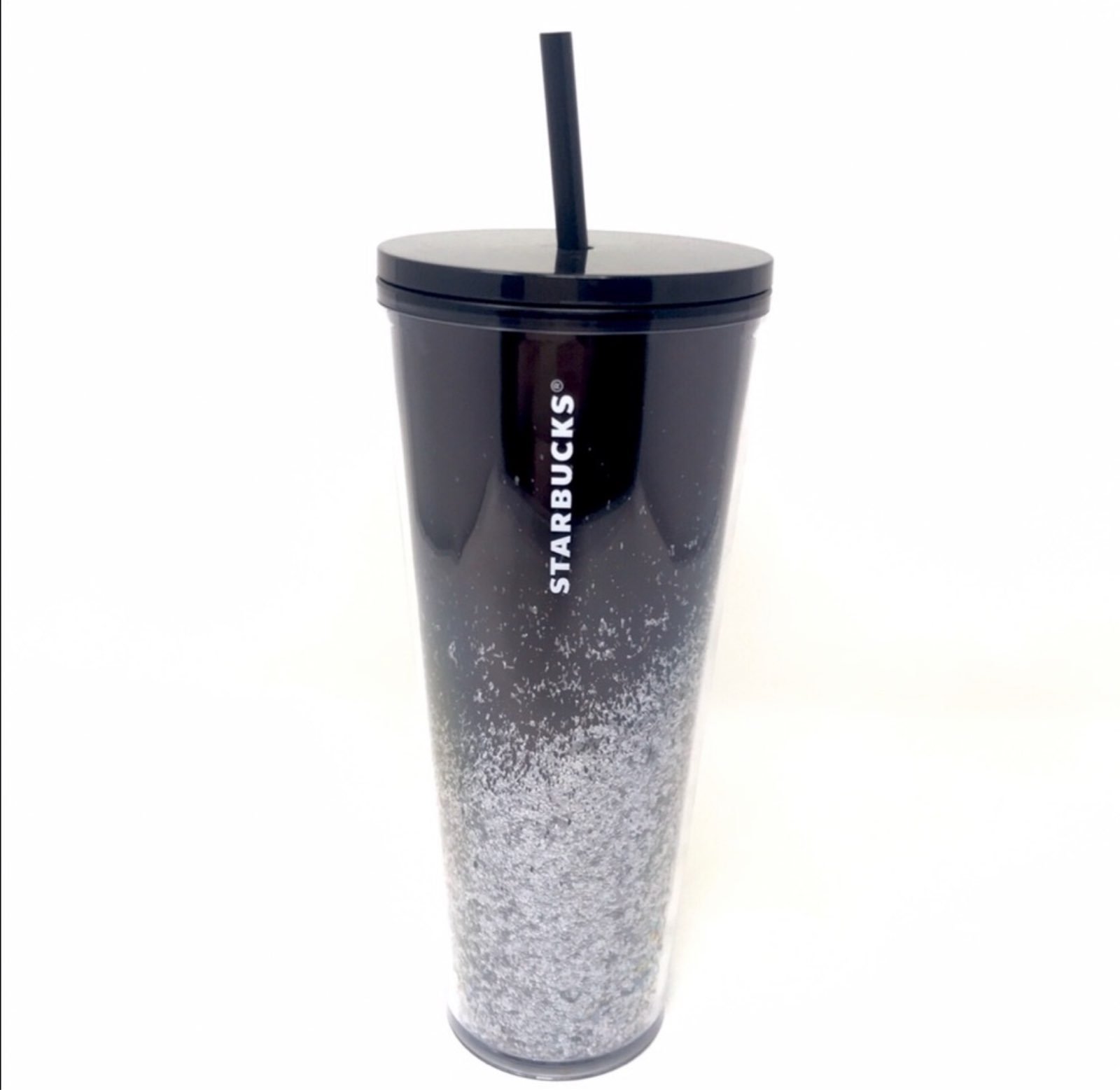 STARBUCKS Black Glitter Ombre Tumbler 24oz - LIMITED EDITION - 2019