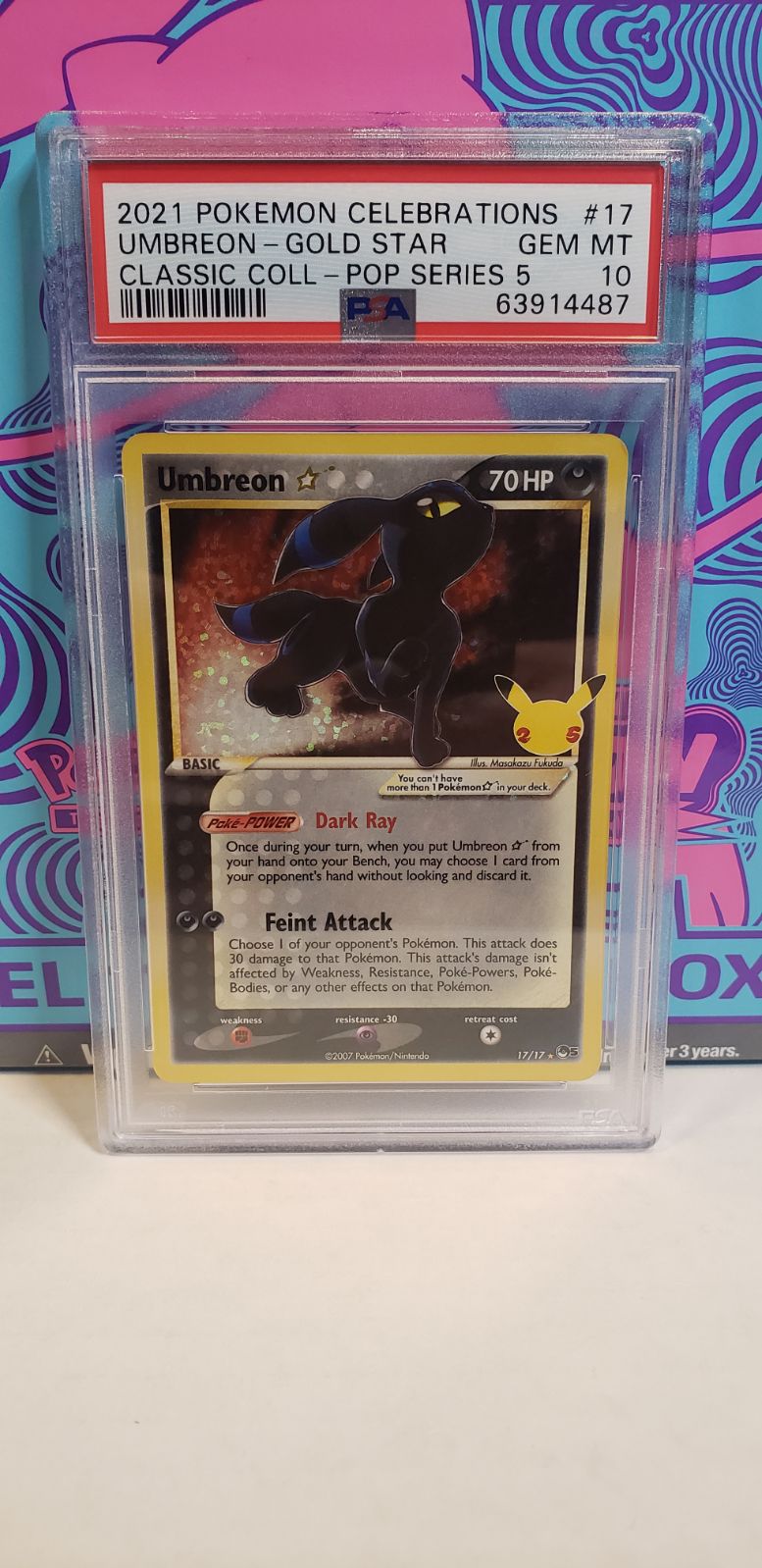 Umbreon gold star 25th celebrations psa10