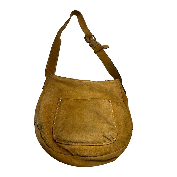 Patricia Nash Womens Brown Leather Suede Hobo Shoulder Bag SKU 7280
