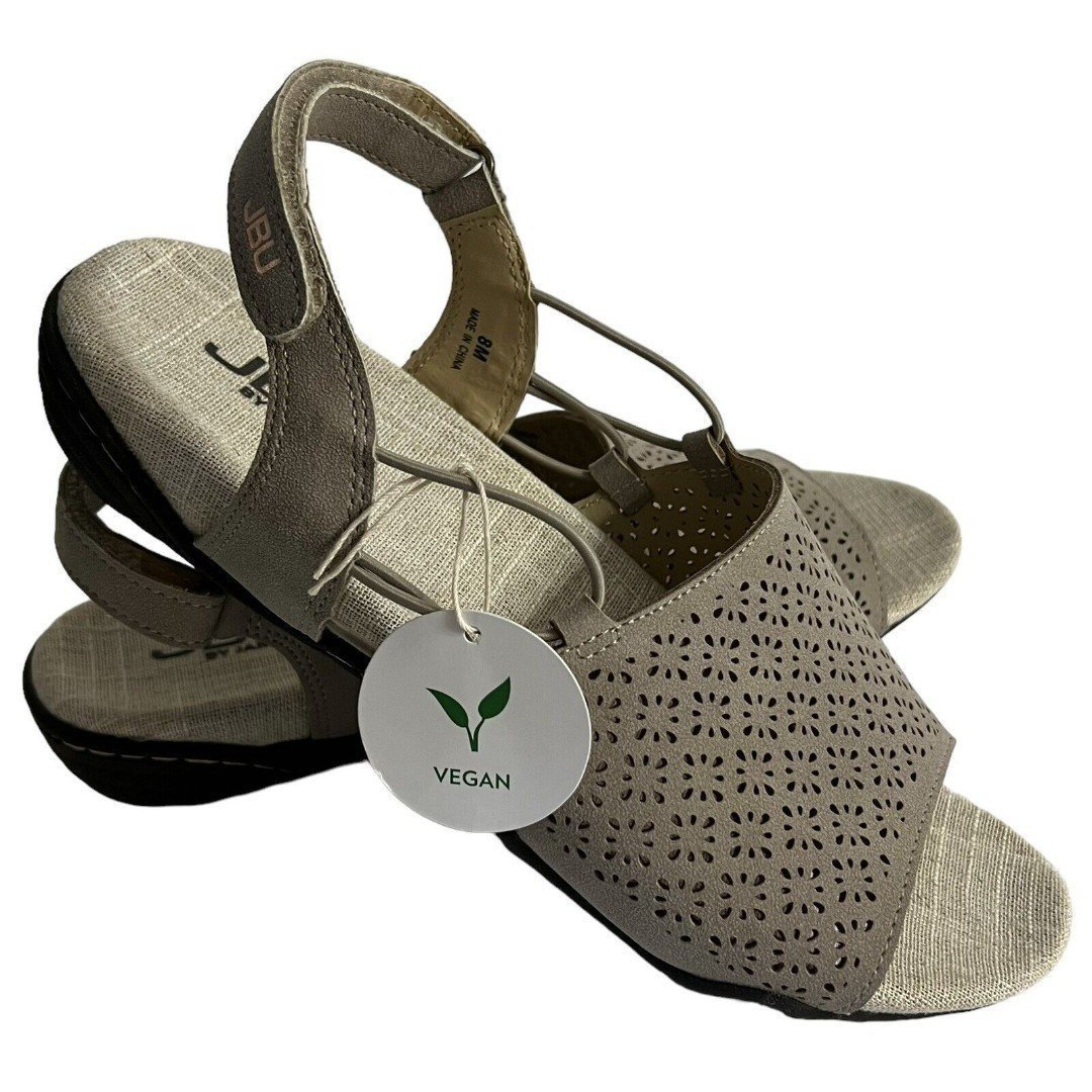 JBU BY JAMBU Women's Sandals Size 8M Pixie Vegan Light Taupe/Peach Brand New
