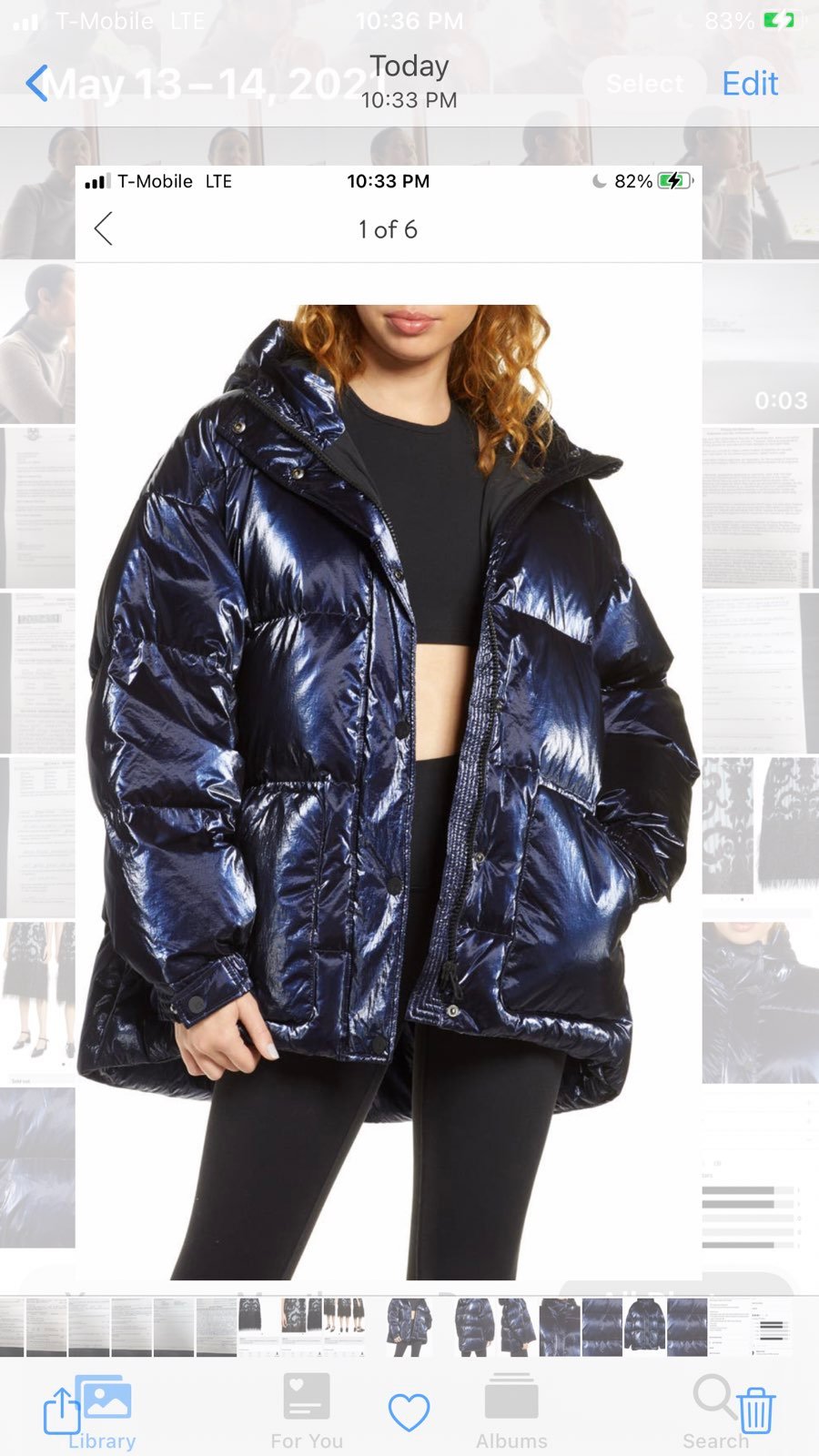 Puffer Jacket blanc Noir