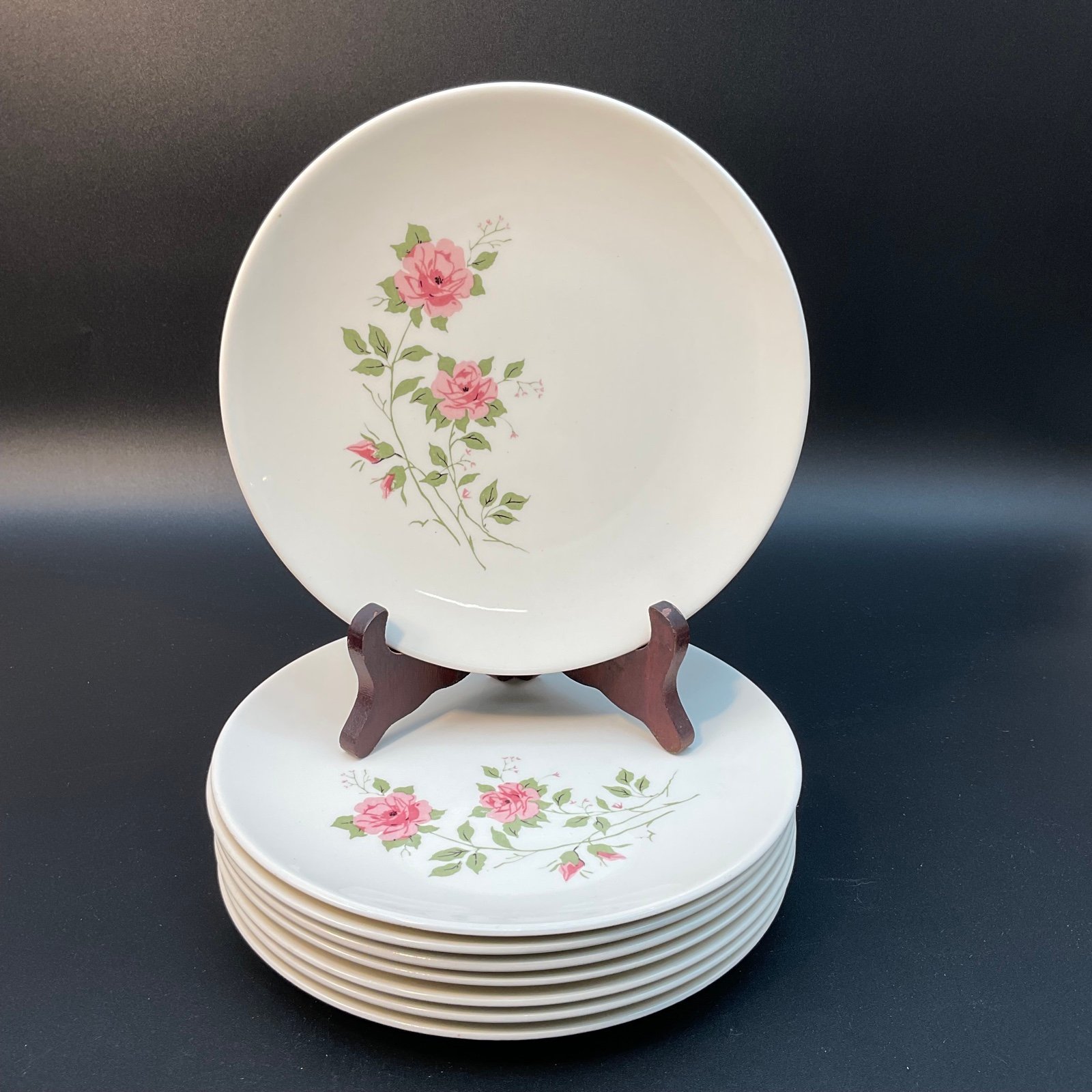Antique Edwin M. Knowles China USA Semi Vitreous Vintage 1930’s 8 Luncheon Salad
