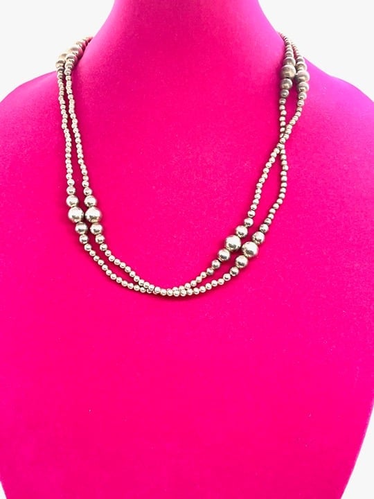 Estate Southwest Sterling Bead Necklace. 7440