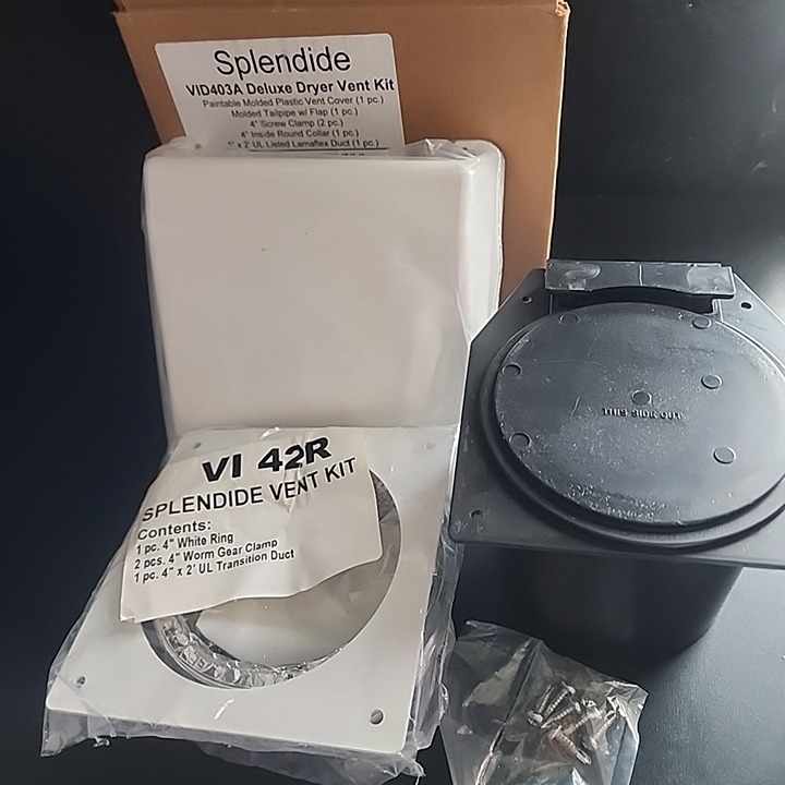 Splendide Dryer Vent Kit VI 42R, VID403A Black / White New Open Box