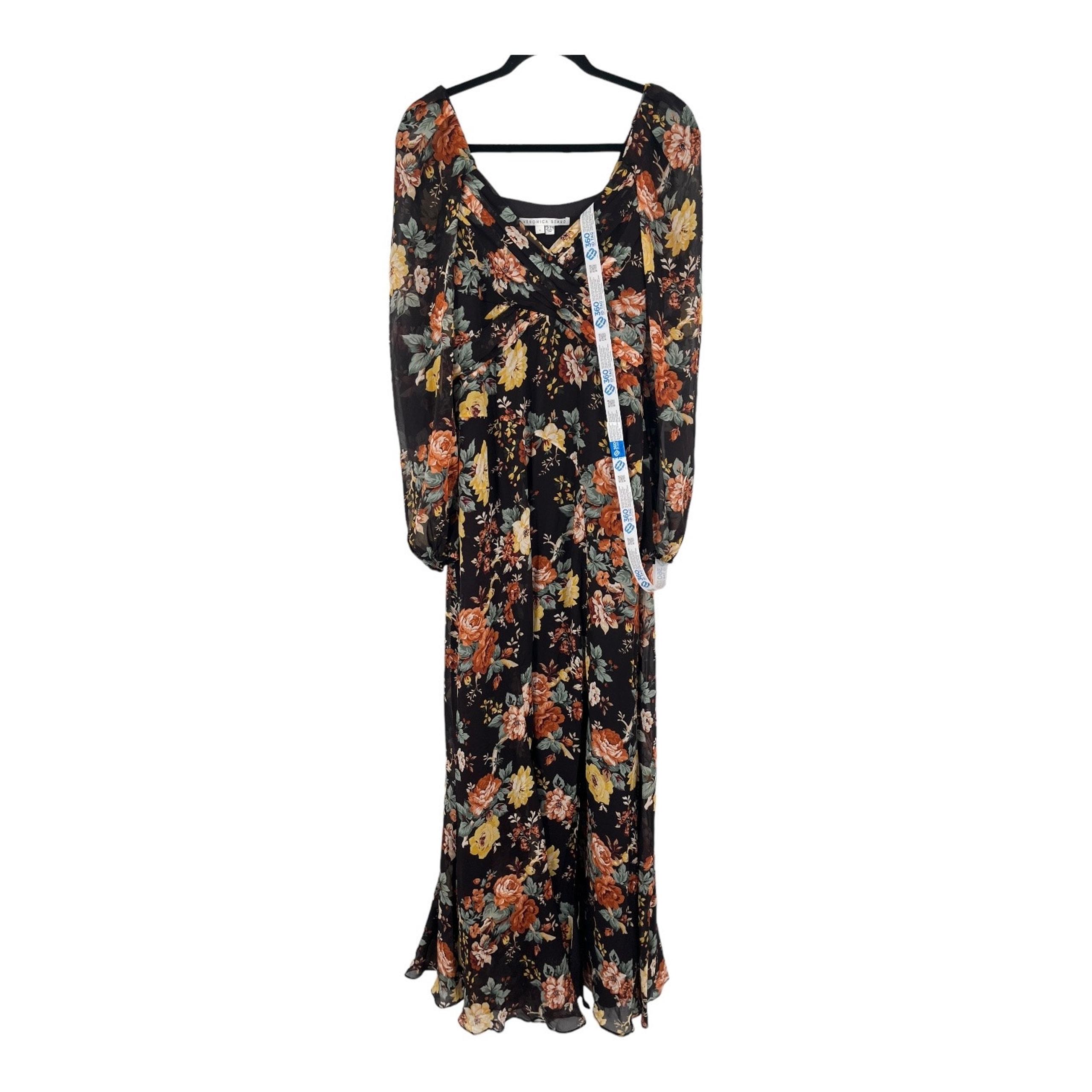 Veronica Beard Dress Avani wrap effect florl print silk chiffon maxi size 6
