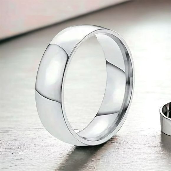 Men’s Stainless Steel 6mm Smooth Finish Wedding Band