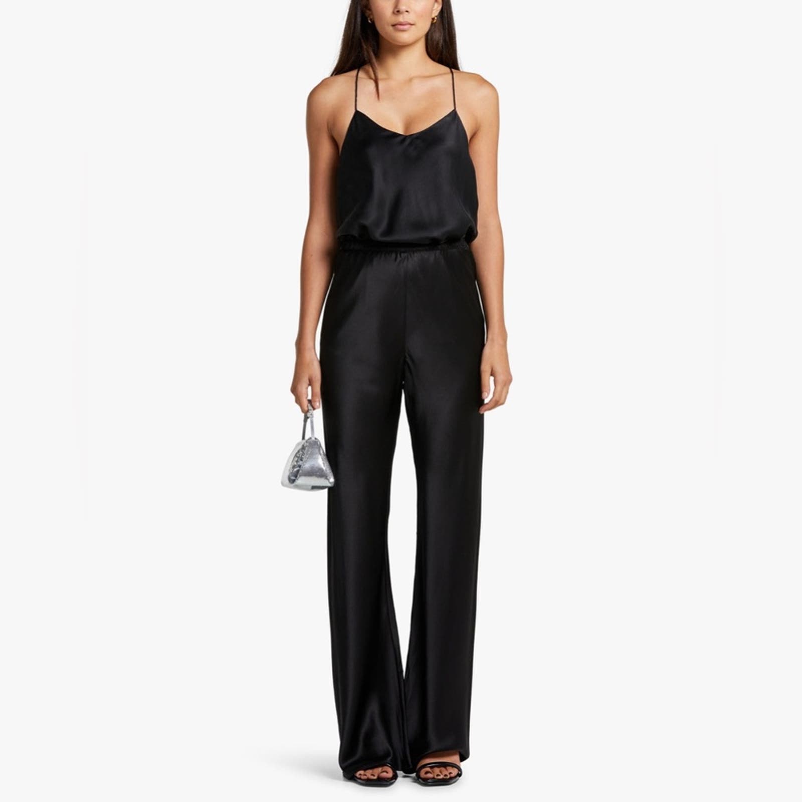 Jason Wu Silk Wide Leg Pant in Black Size 4.