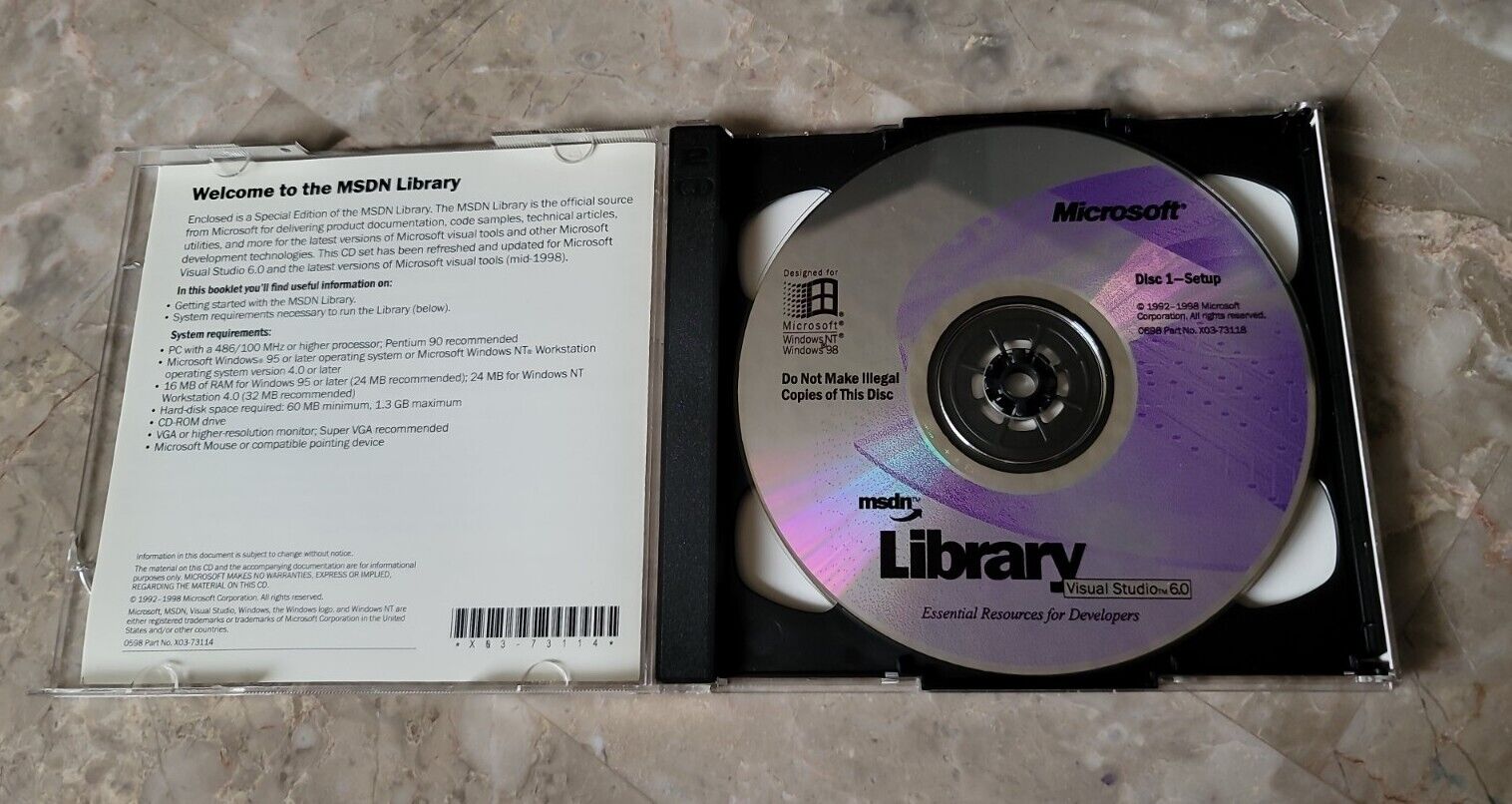Microsoft Visual Studio 6.0 6 Professional 659-00390 RETAIL