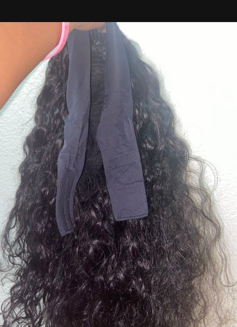 Unice Hair 20in. Human Hair Black Headband Water Wave Wig