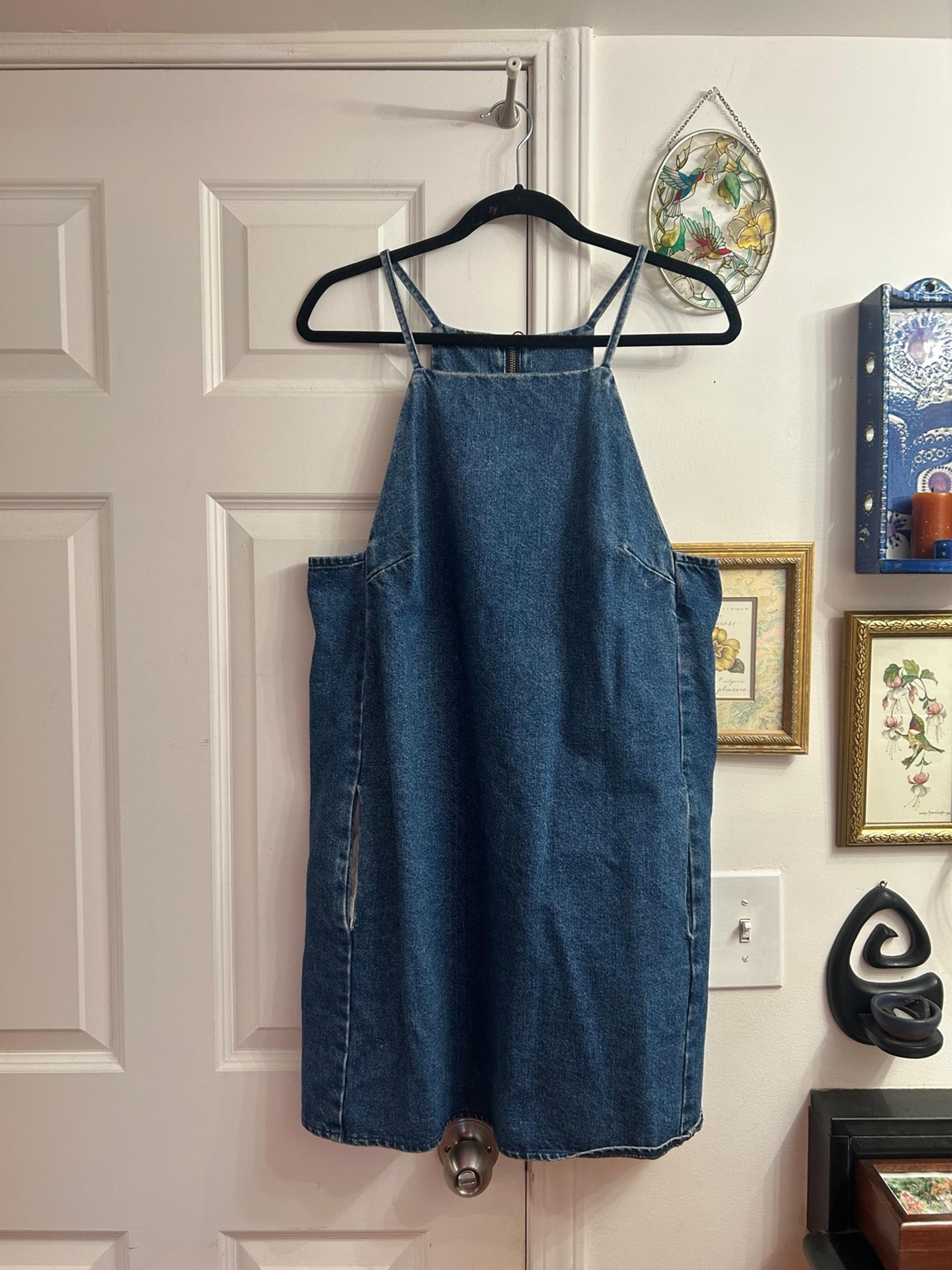Topshop denim overall dress