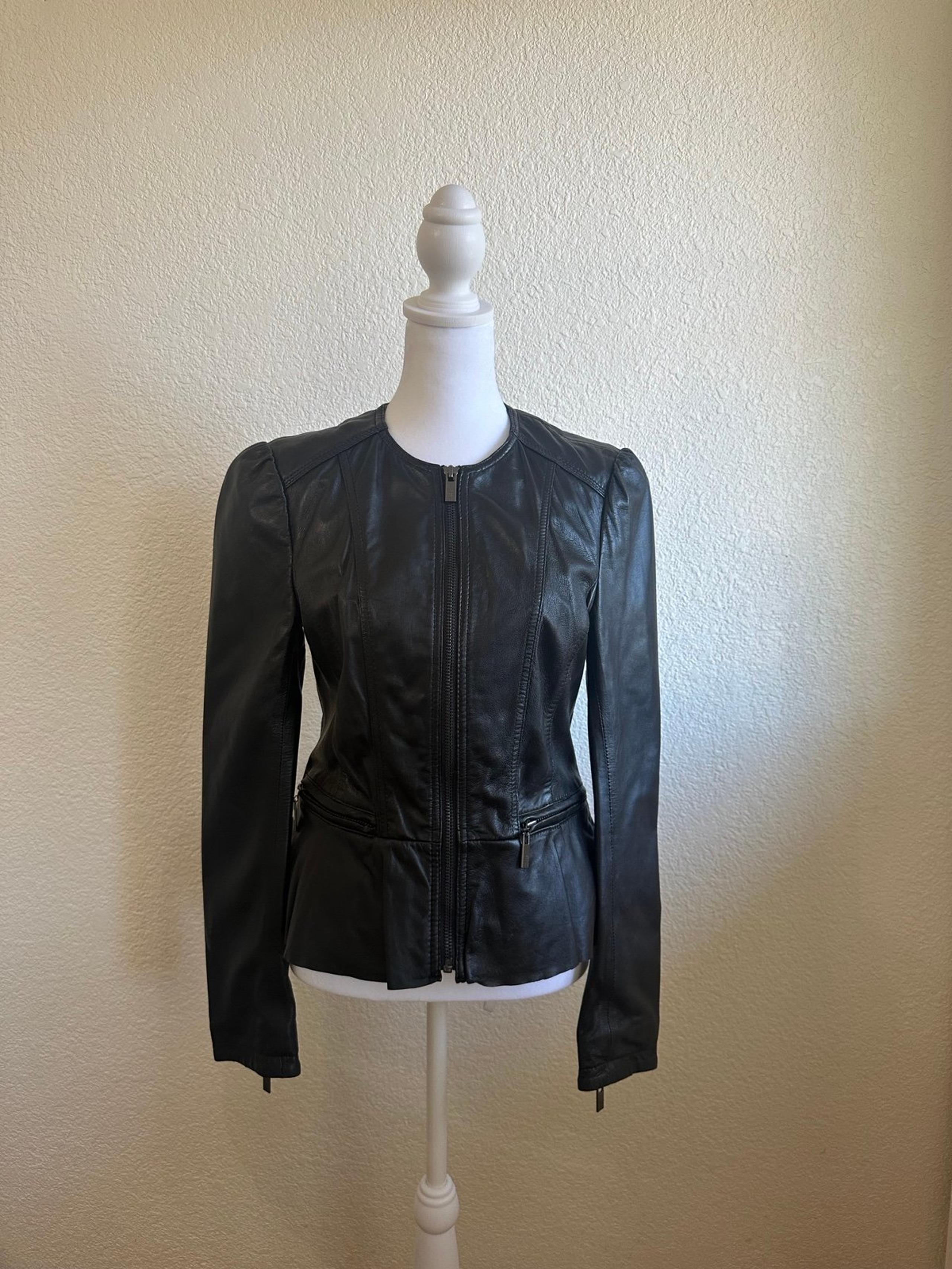 Black Rivet Women Size S Gray Genuine ￼Leather Jacket