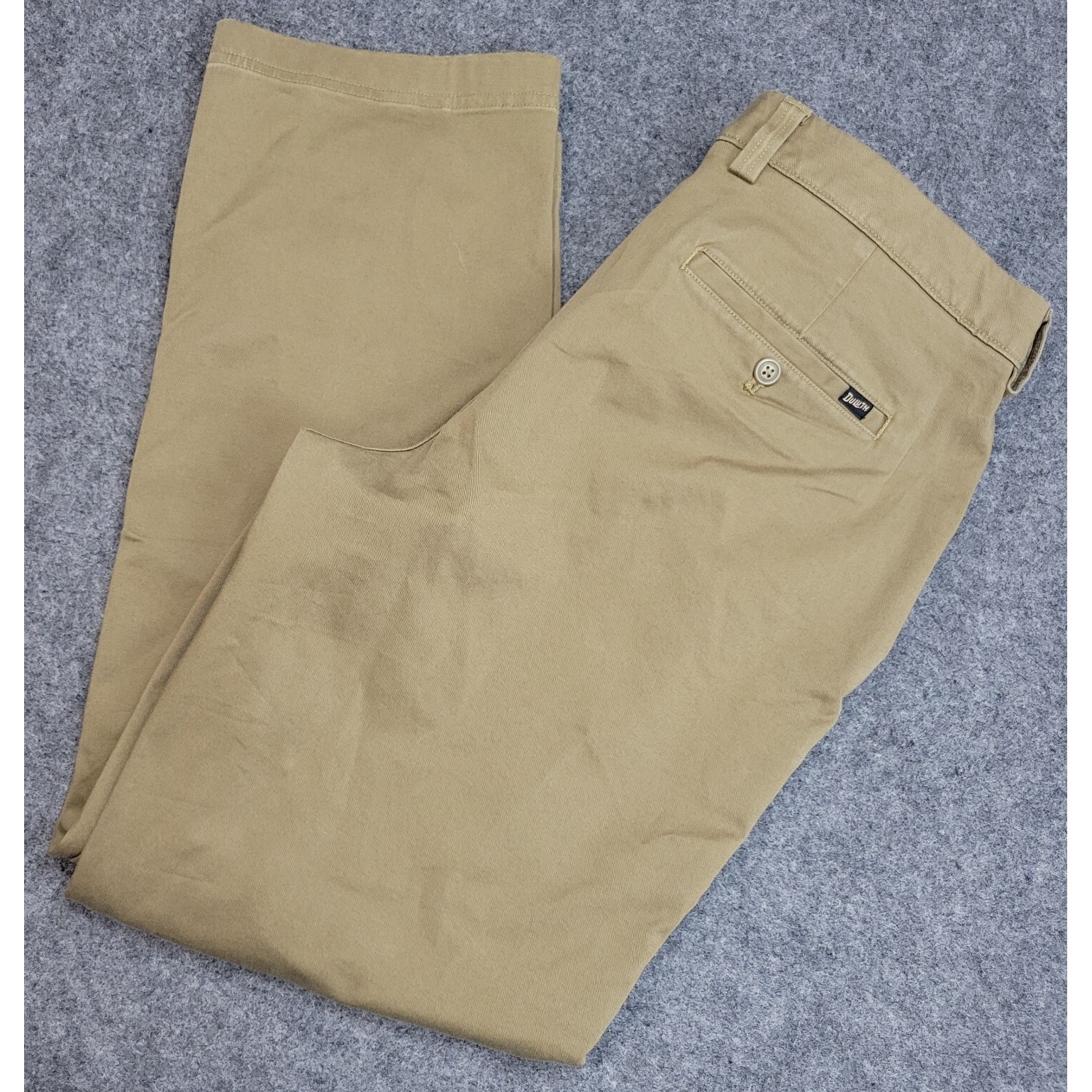Duluth Trading Pants Mens 36x32 Khaki Relaxed Fit Stretch Cotton Blend Workwear