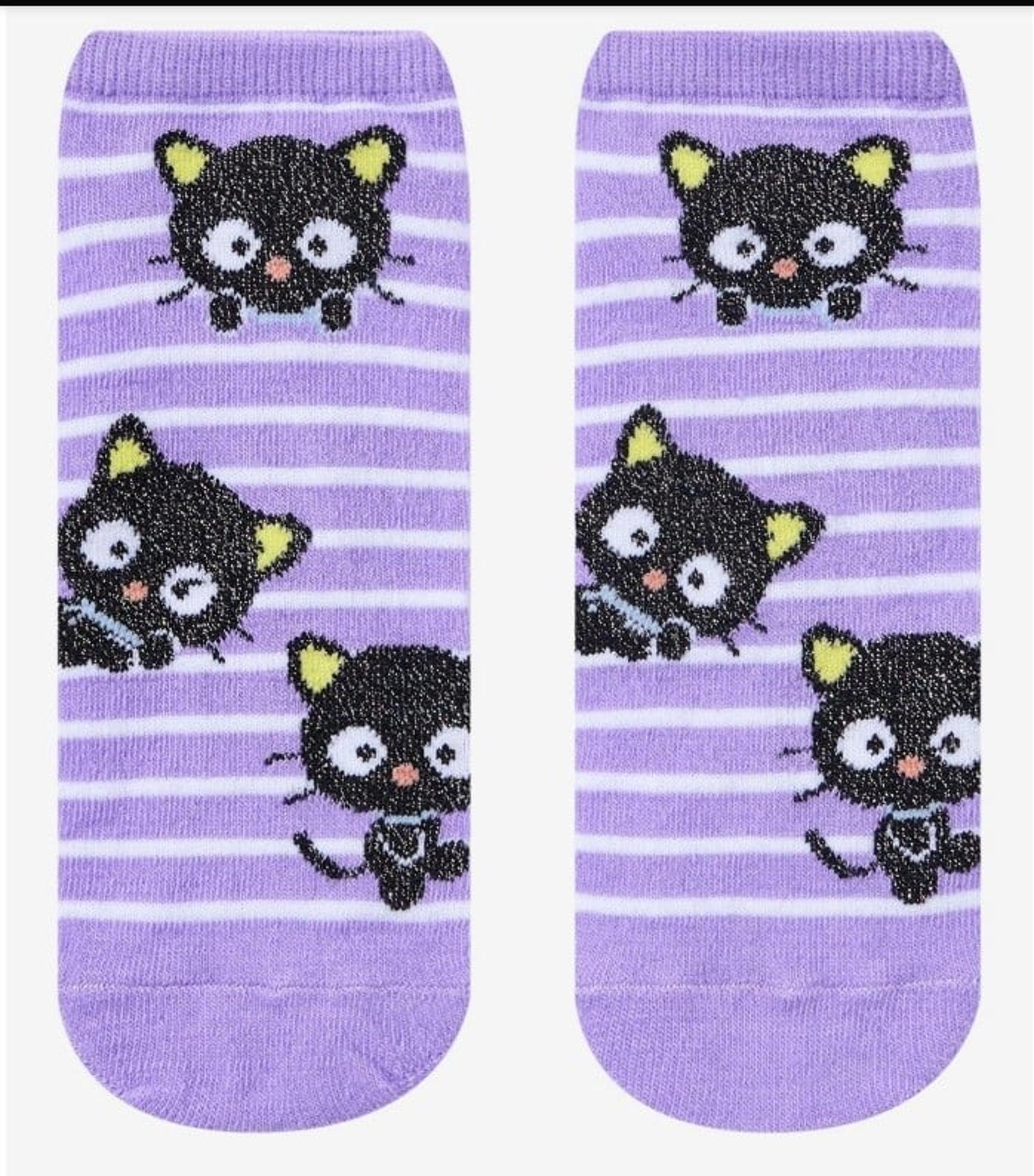 New Women's Sanrio Chococat Glitter Stripes No Show Socks - LAST ONE