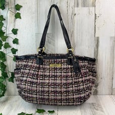 Coach Double Strap Tweed Multicolor Satchel Purse