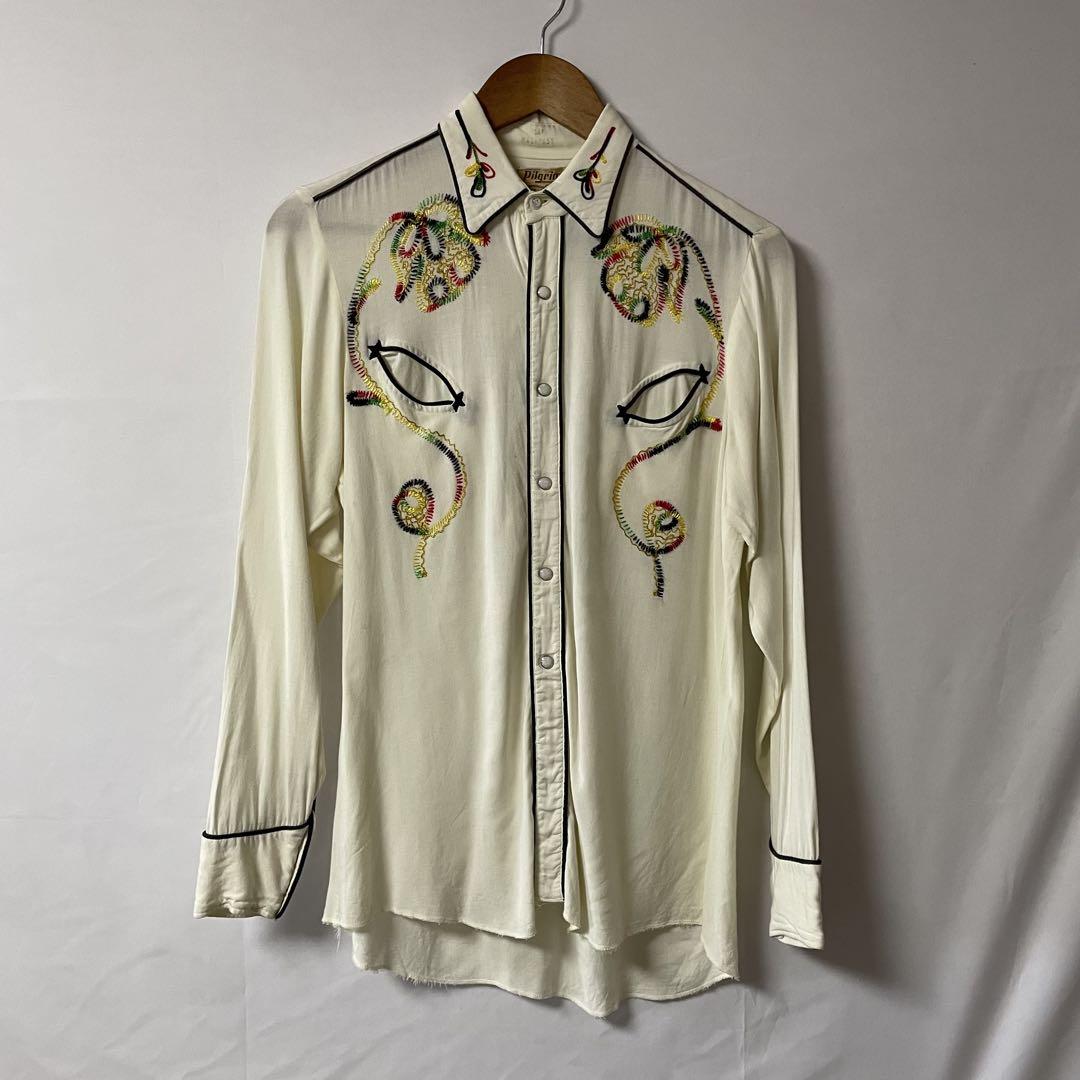 40s~50s Pilgrim Rayon Western Shirt