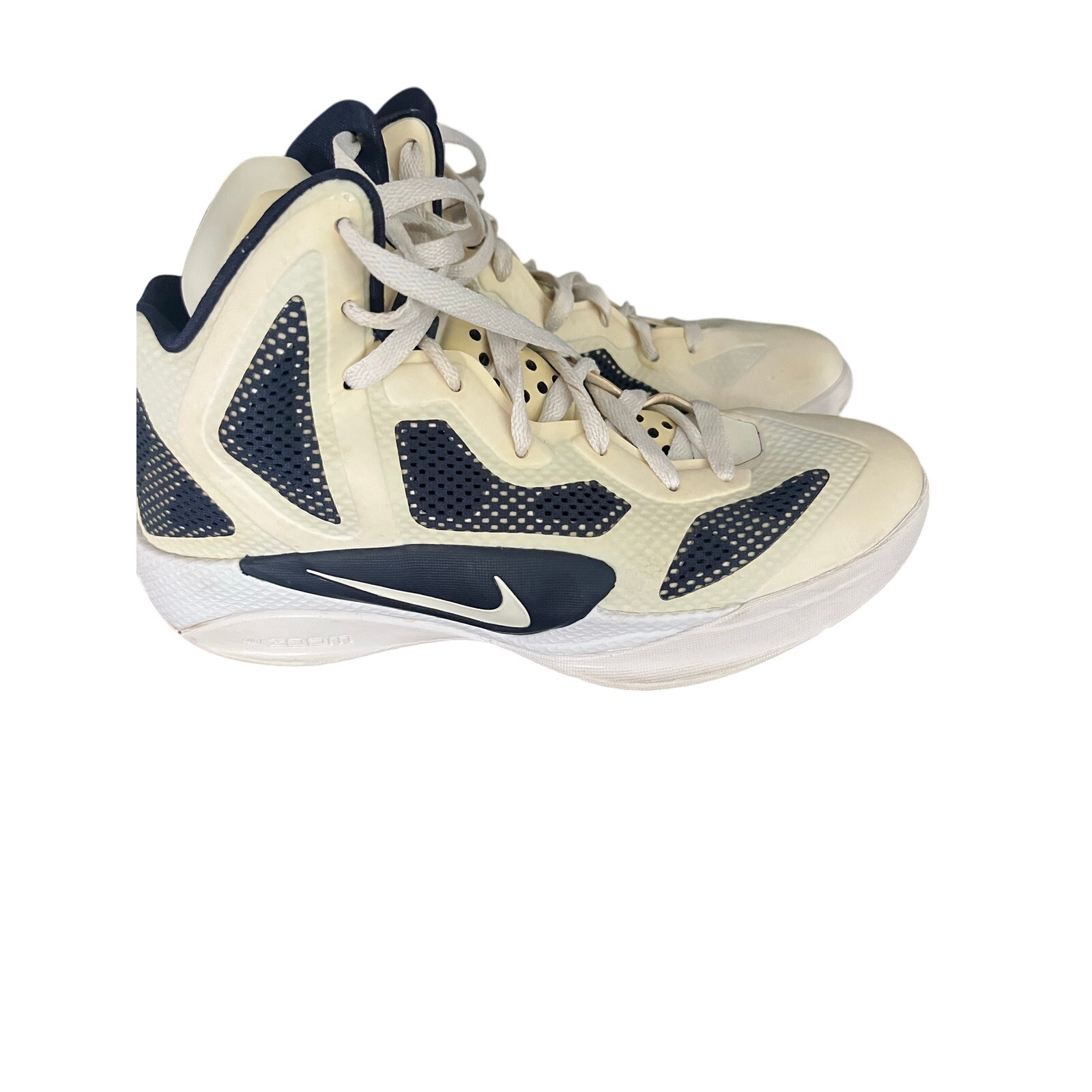 Nike Zoom Hyperfuse White Black Mid Basketball Shoes Sneakers size 7 Mens