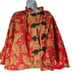 Vintage 60s Chinese Cape Womens Size Small Red Yellow Frog Button