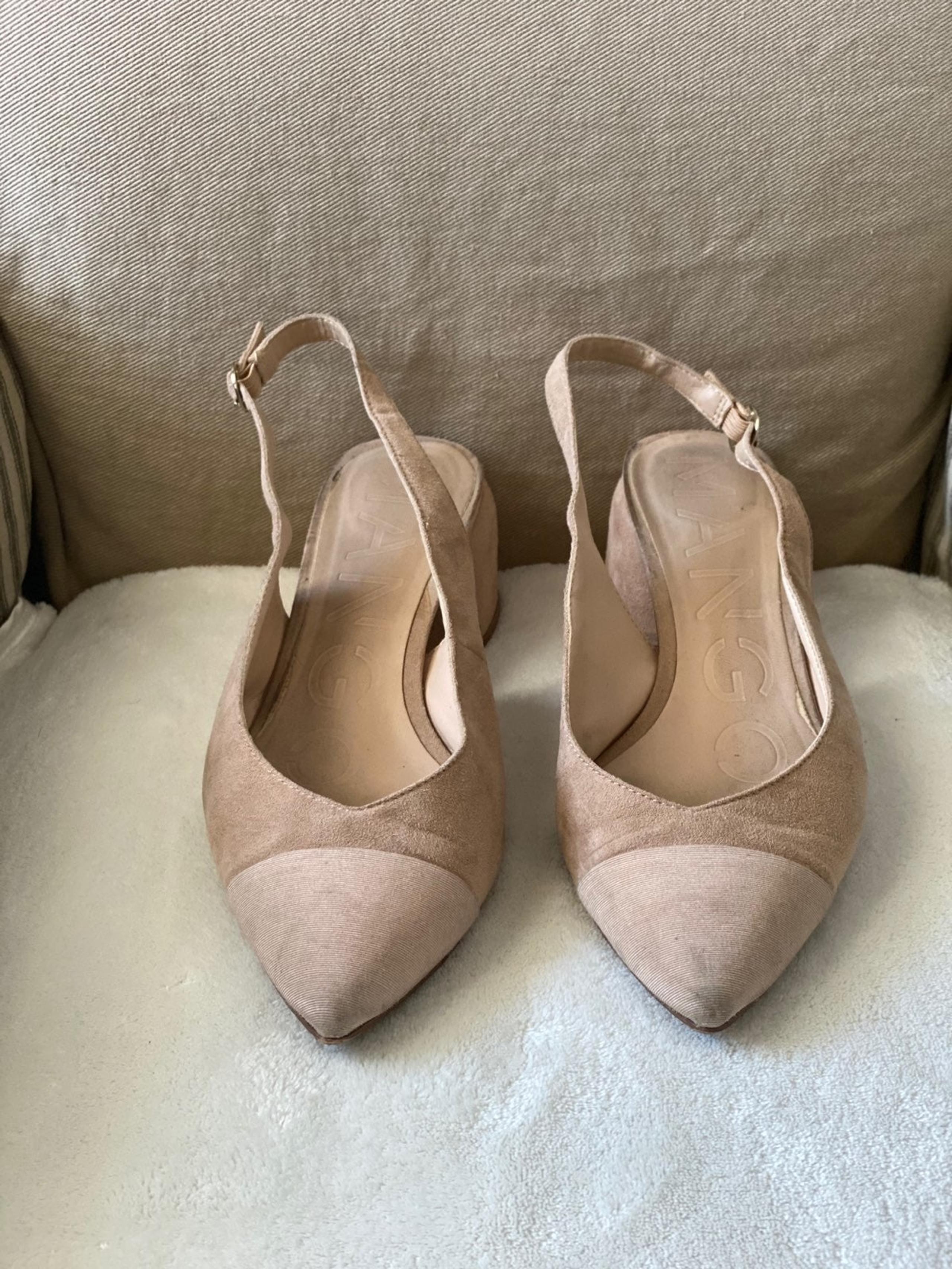 Mango sling back Heels Beige Shoes 37