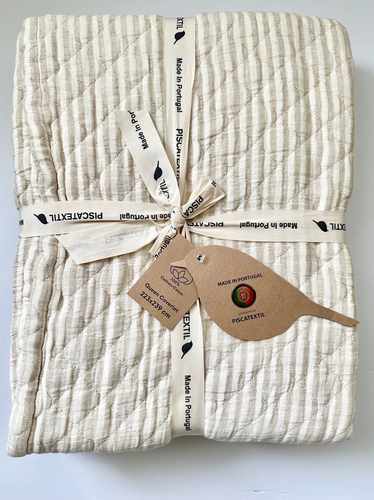 Piscatextil Coverlet - Queen Size - Made in Portugal - Stripe