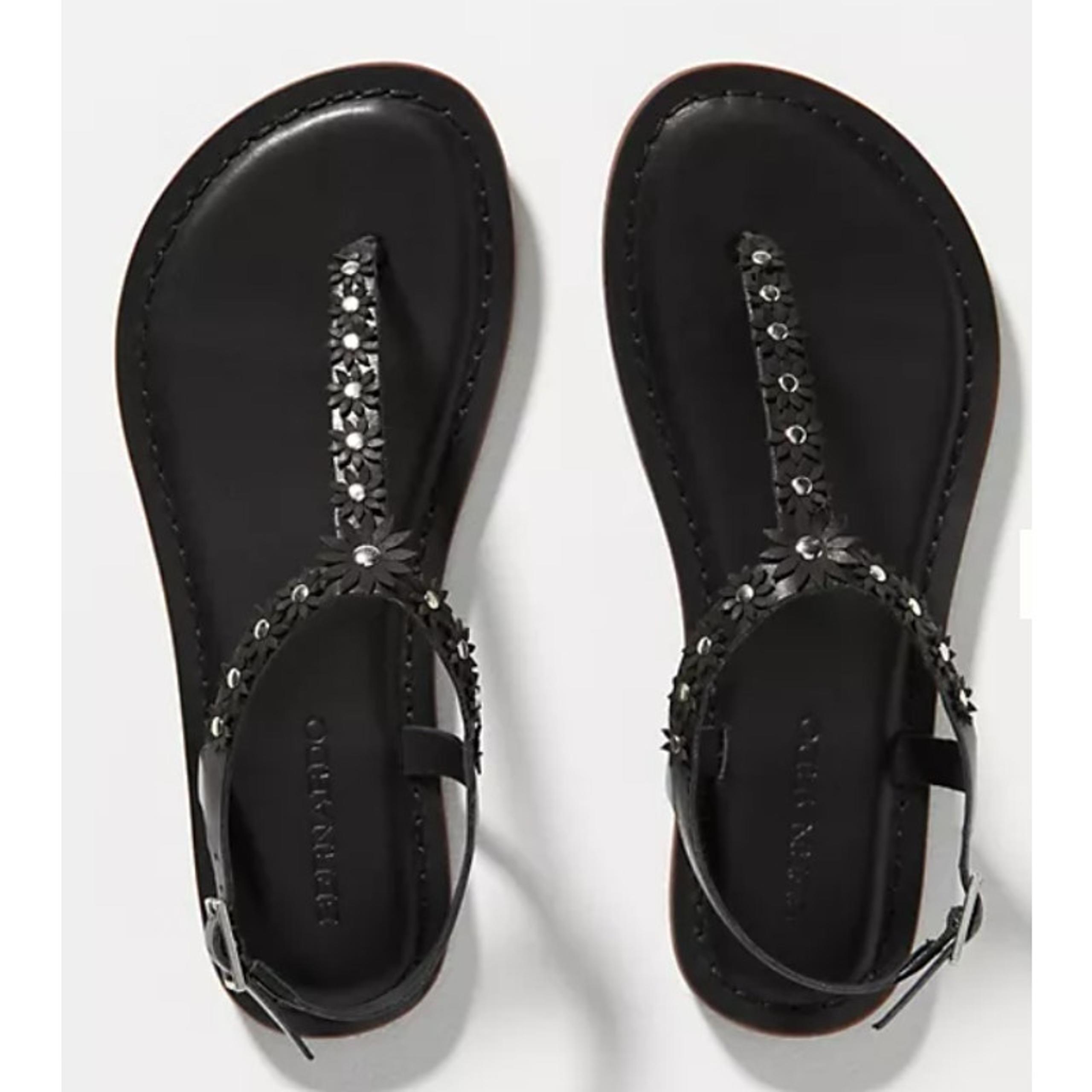New Bernardo Mirabeau Womens Black Leather Sandals Size 7