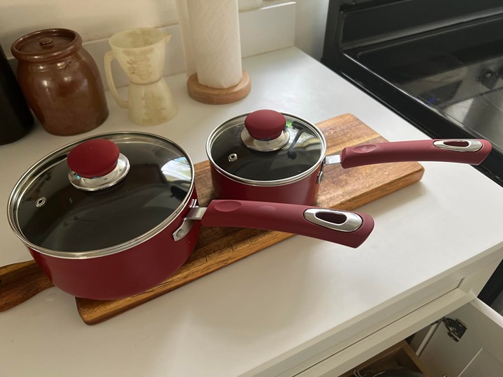 Kitchen Nonstick Saucepan Set with Lid, 1 Quart and 2 Quarts Multipurpose