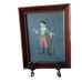 Vintage Needlepoint Young Gentleman In Fancy Dress & Walking Stick Framed EUC