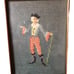 Vintage Needlepoint Young Gentleman In Fancy Dress & Walking Stick Framed EUC