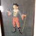 Vintage Needlepoint Young Gentleman In Fancy Dress & Walking Stick Framed EUC