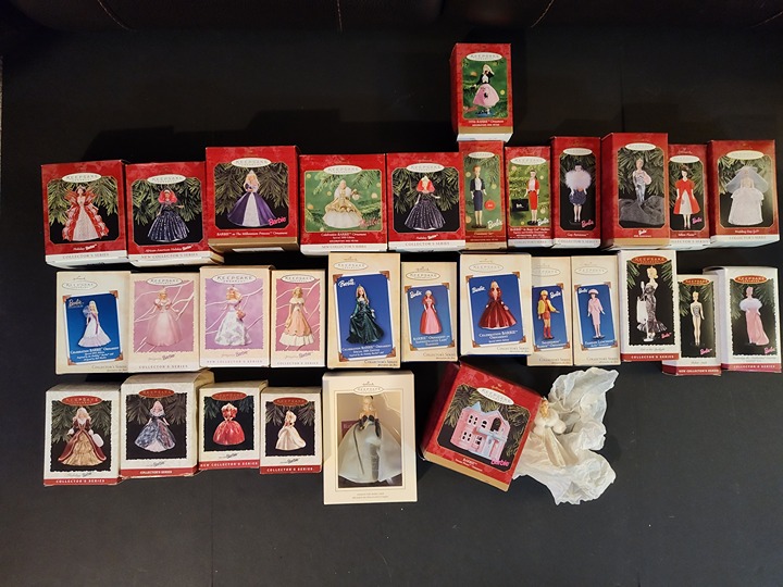 31 Vintage Hallmark Barbie Christmas Ornaments Bundle- 90s & 00s - New/Like New