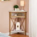 Corner Table/Cabinet with Flip Door and Storage Shelves