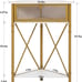 Corner Table/Cabinet with Flip Door and Storage Shelves