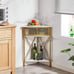 Corner Table/Cabinet with Flip Door and Storage Shelves