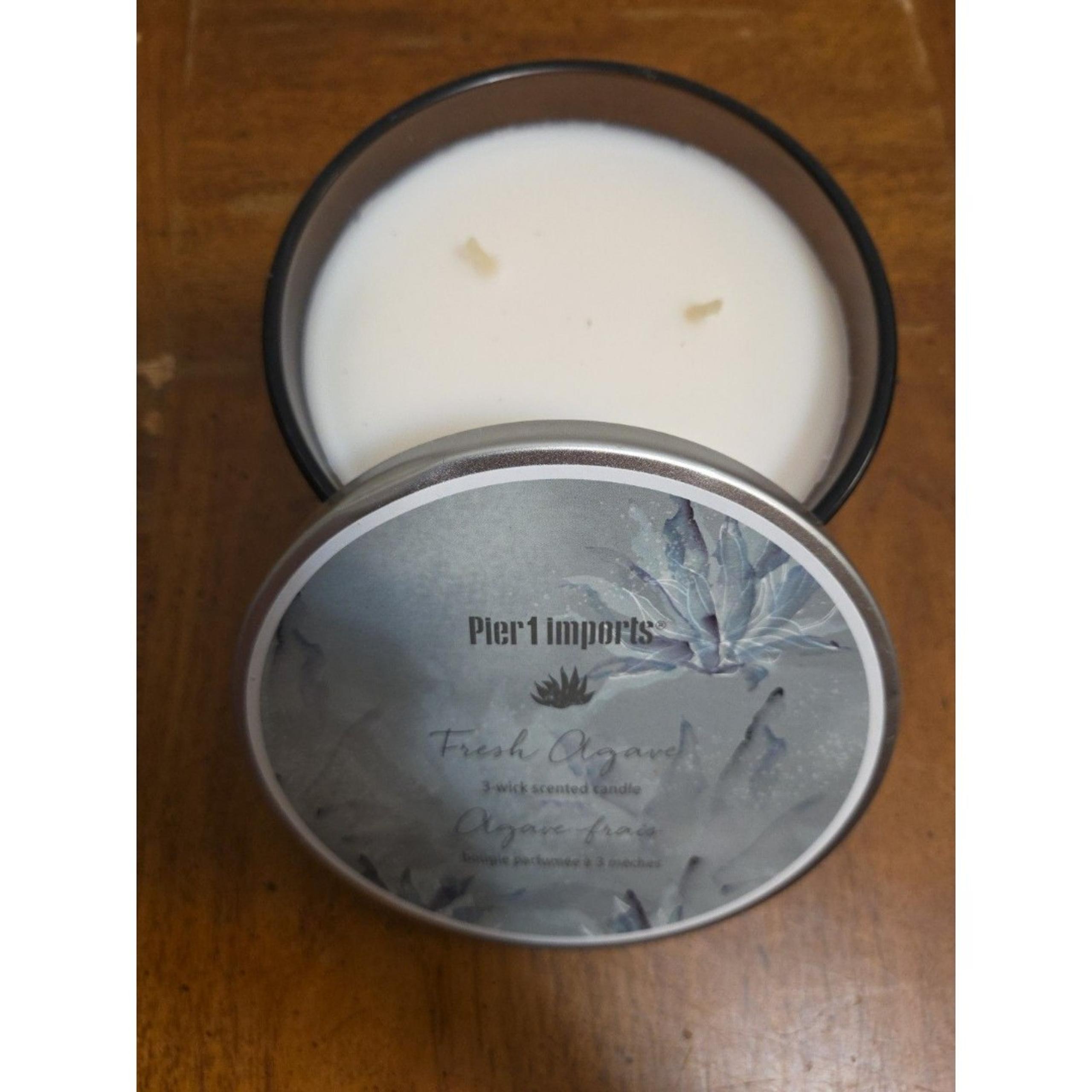 Pier 1 Imports Fresh Agave 3-Wick Scented Glass Jar Candle Discontinued New