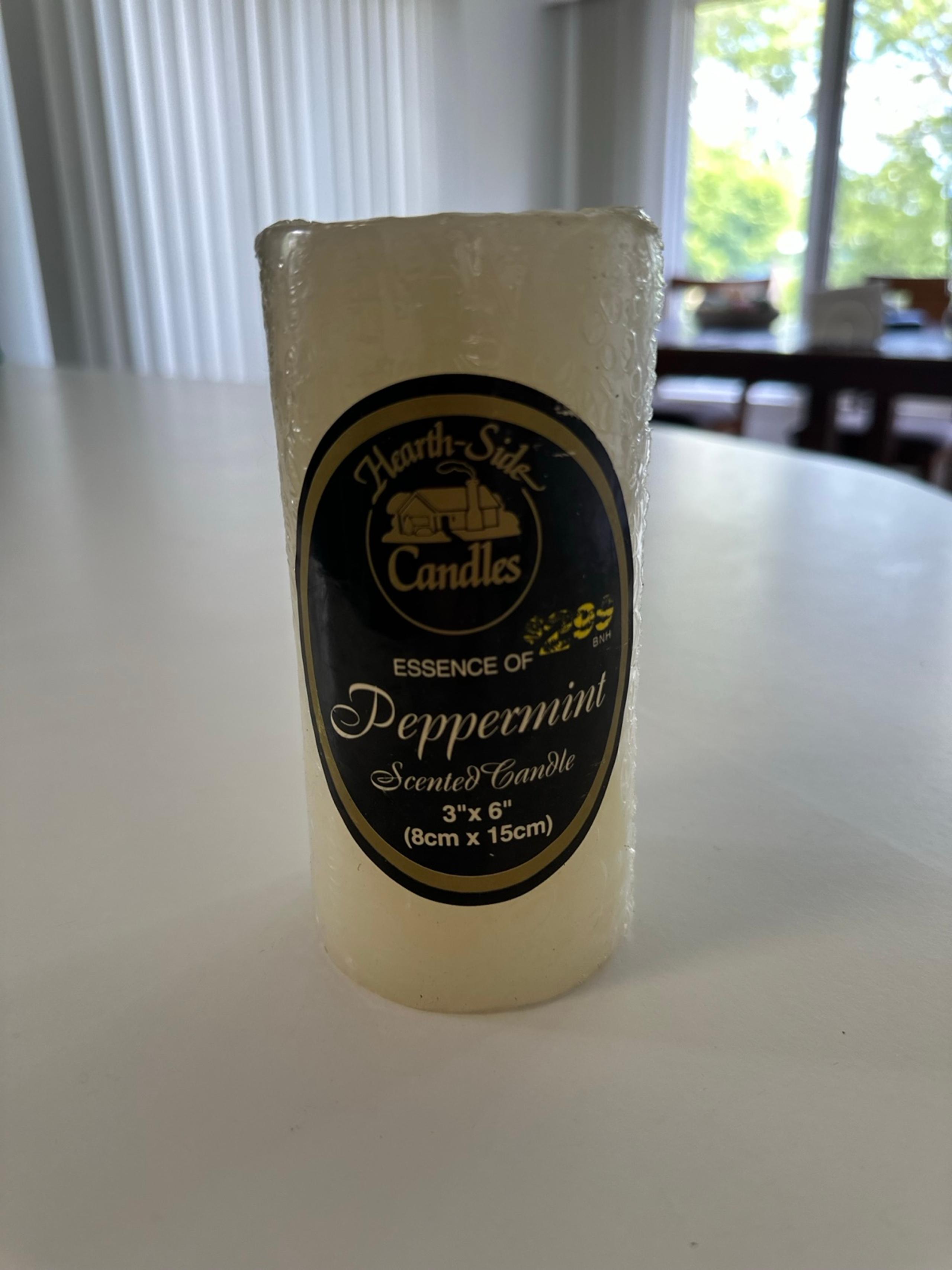 Peppermint scented candle