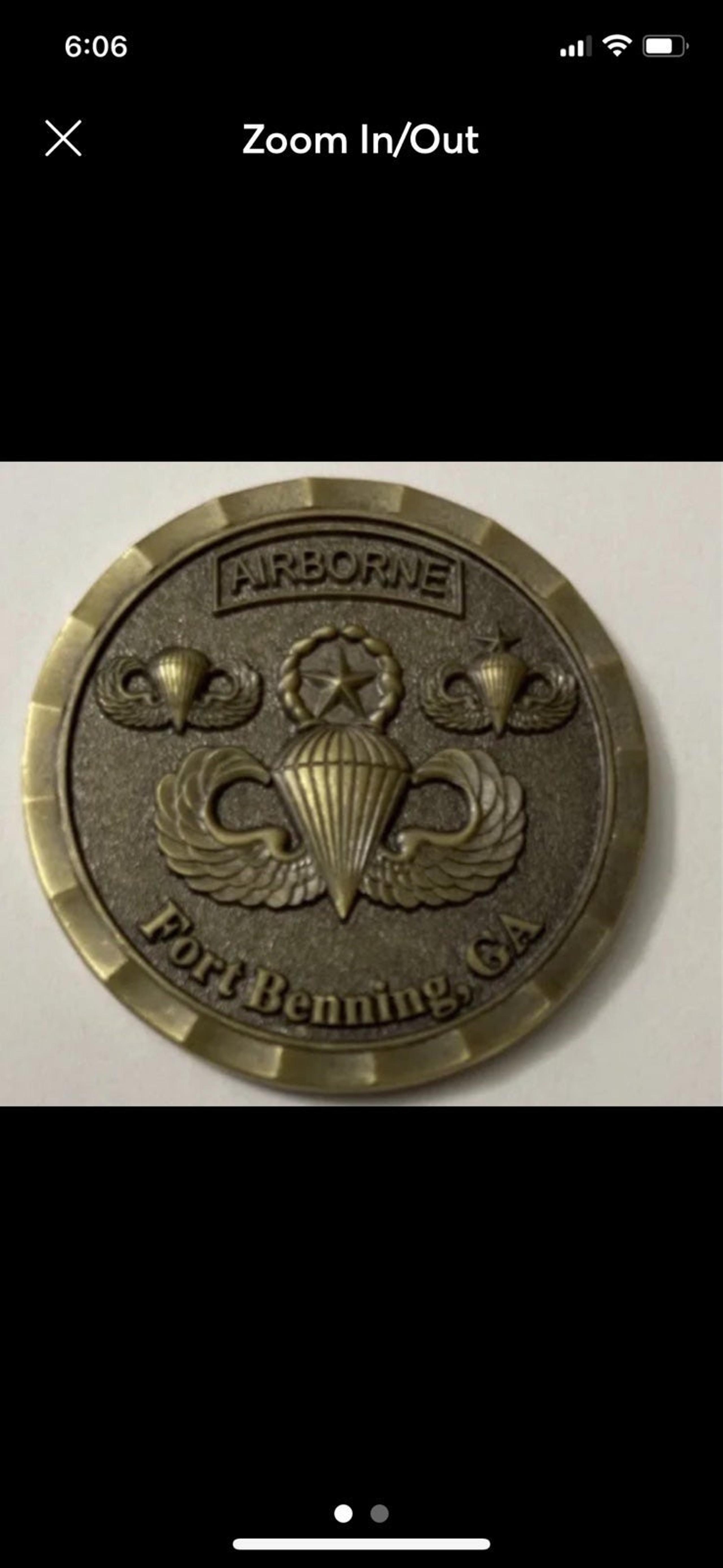 US Army 1st Battalion 507 Infantry Combat Jump At Fort Benning GA Challenge Coin