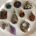 Wired Wrapped Gemstone Hand Made Pendants Lot of 12 Pieces Ready to Hang #784