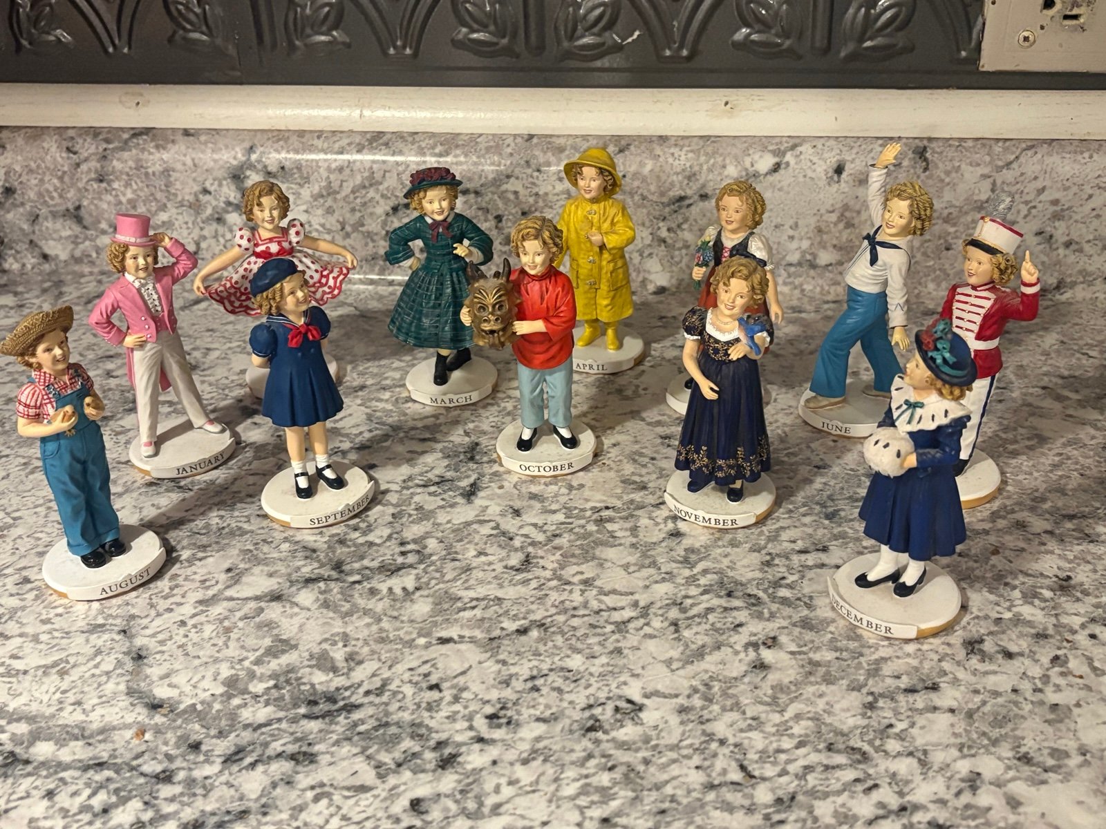 Shirley Temple 2002 Danbury Mint Calendar Figurines LOT FULL SET 12 Replacements