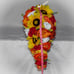 Cascade Fall Wedding Bouquet Yellow Orange Sunflower Orange Peonies Red Ivory