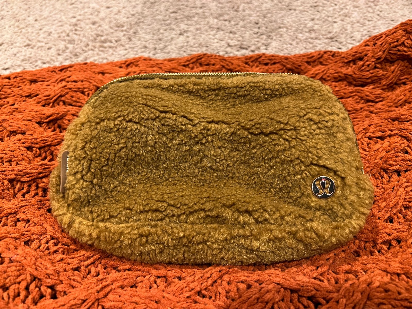 lululemon belt bag fleece burnt caramel