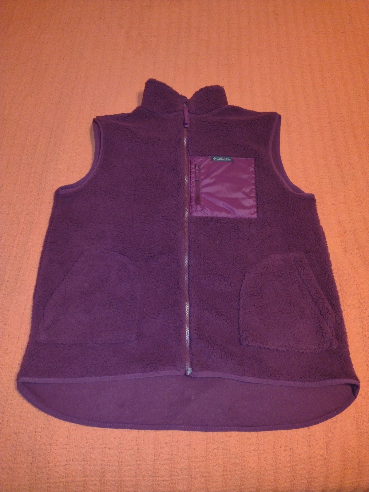 COLUMBIA PURPLE HOLLY HIDEAWAY ZIP-UP VEST. WOMEN'S SIZE: ( XXL )
