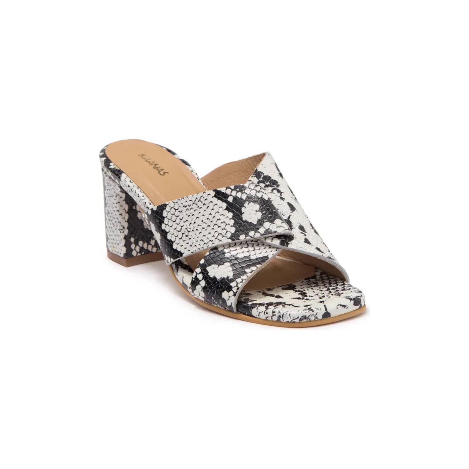 KAANAS Tallinn Snakeskin Embossed Leather Mule Sandal Size 8