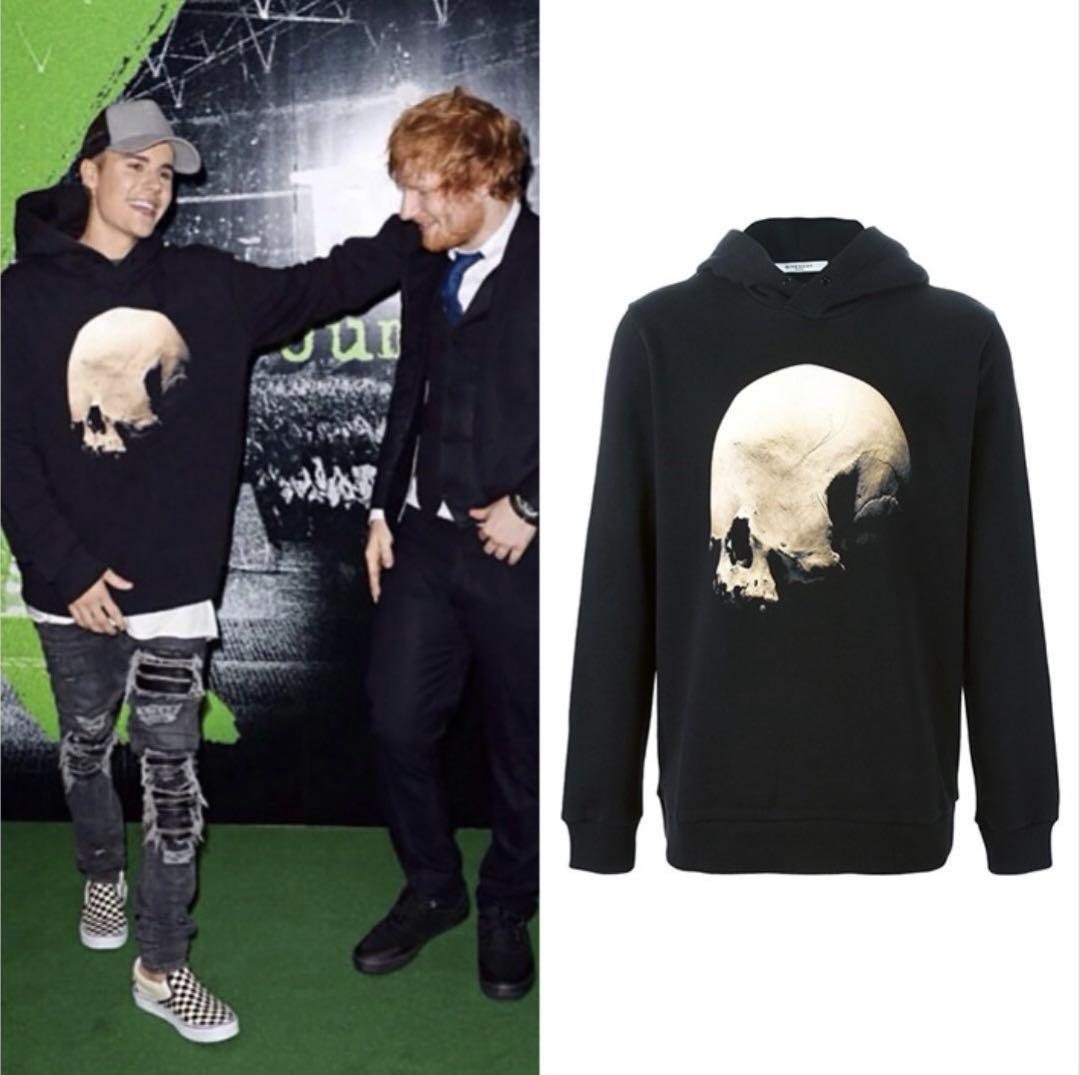 パーカー・フーディ GIVENCHY GIVENCHY SKULL JERSEY HOODIE Givenchy Justin Bieber Skull Hoodie Sweatshirt