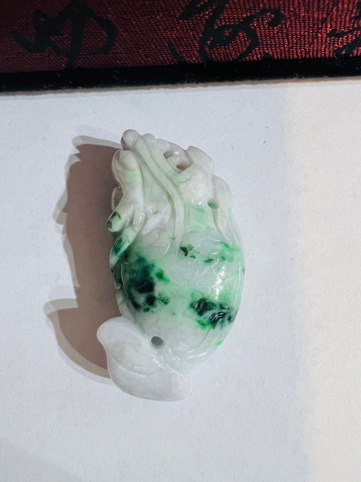 Jade pendant Carved dragon head and fish body