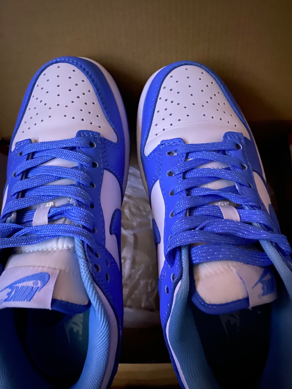 nike dunk low retro white university blue