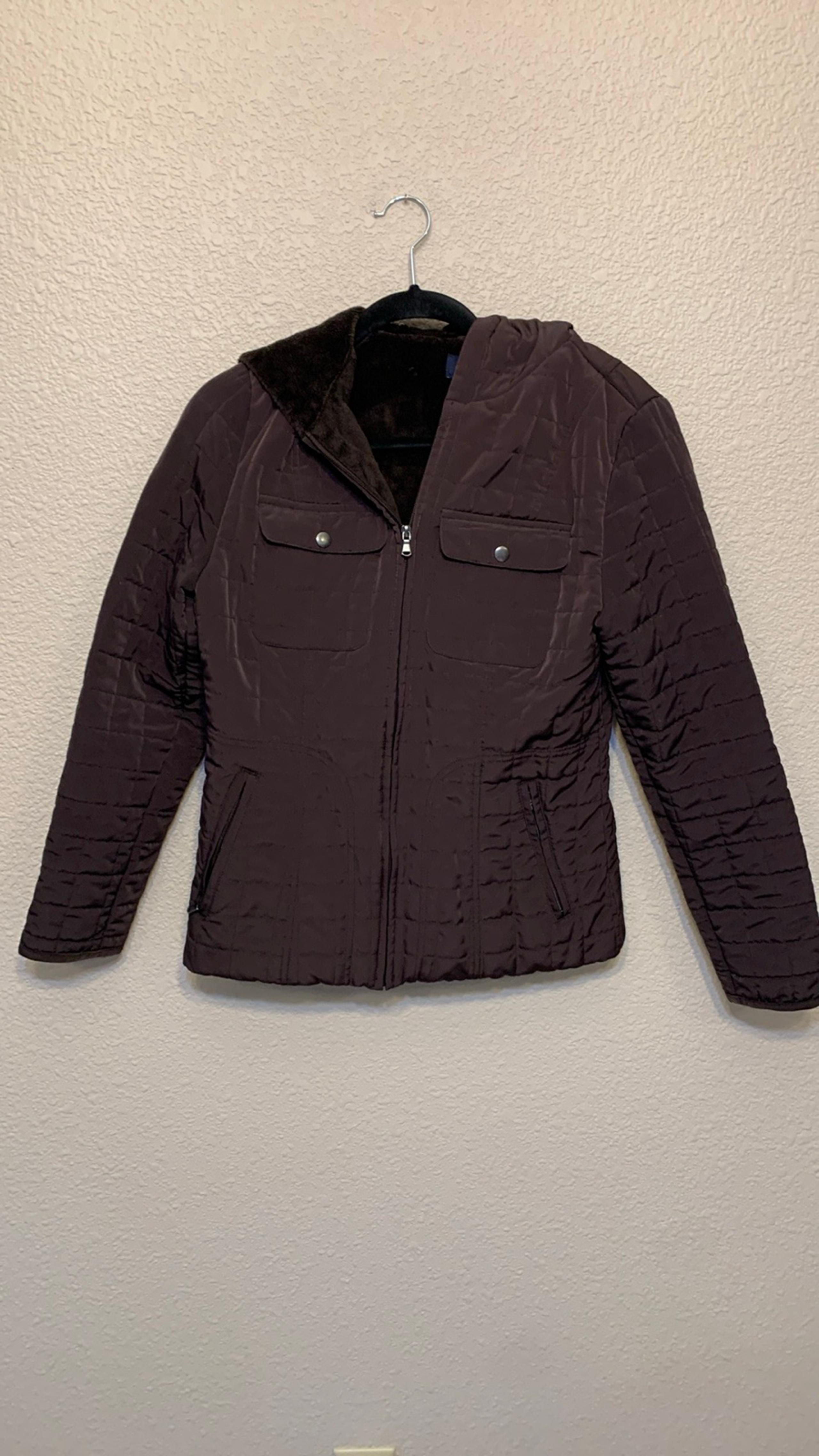 Sonoma brown jacket sz S New England fall preppy cozy old money capsule wardrobe