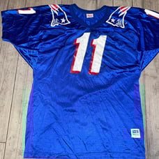 New England Patriots Drew Bledsoe #11 Wilson Jersey Sz L *Used* Vintage Signed