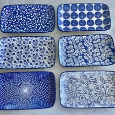 New Ceramic 8 inch Rectangular Salad Plates, Dinner Plates, Pasta Dessert Plates