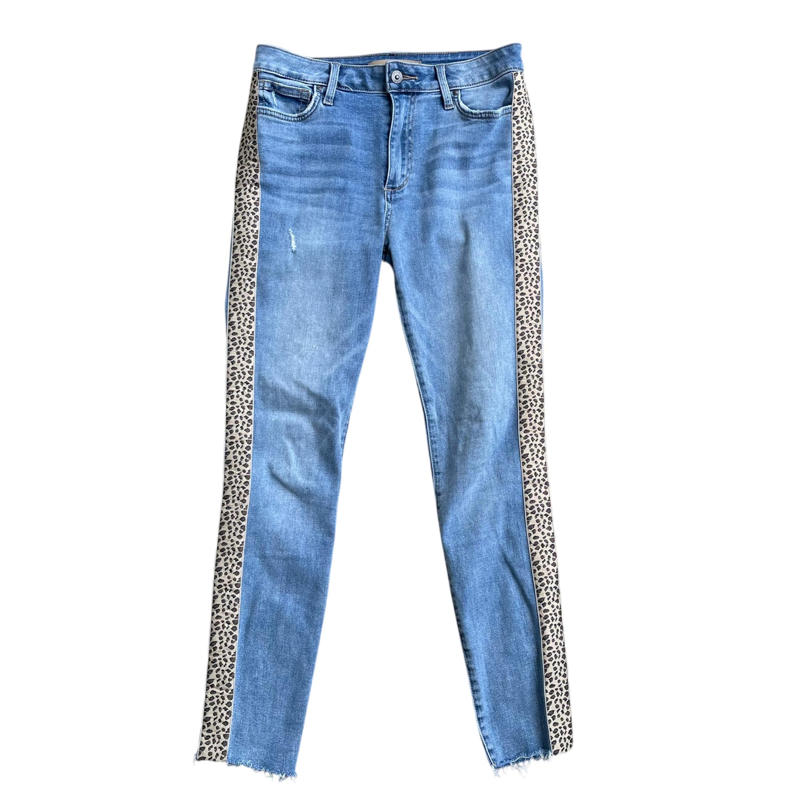 Joe’s Jeans Women’s Light Wash Animal Print Stripe Skinny Jeans