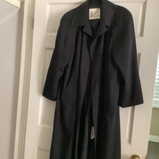 VINTAGE LONDON FOG TRENCH COAT BLACK MADE IN USA WOMANS SIZE 12 REG MINT